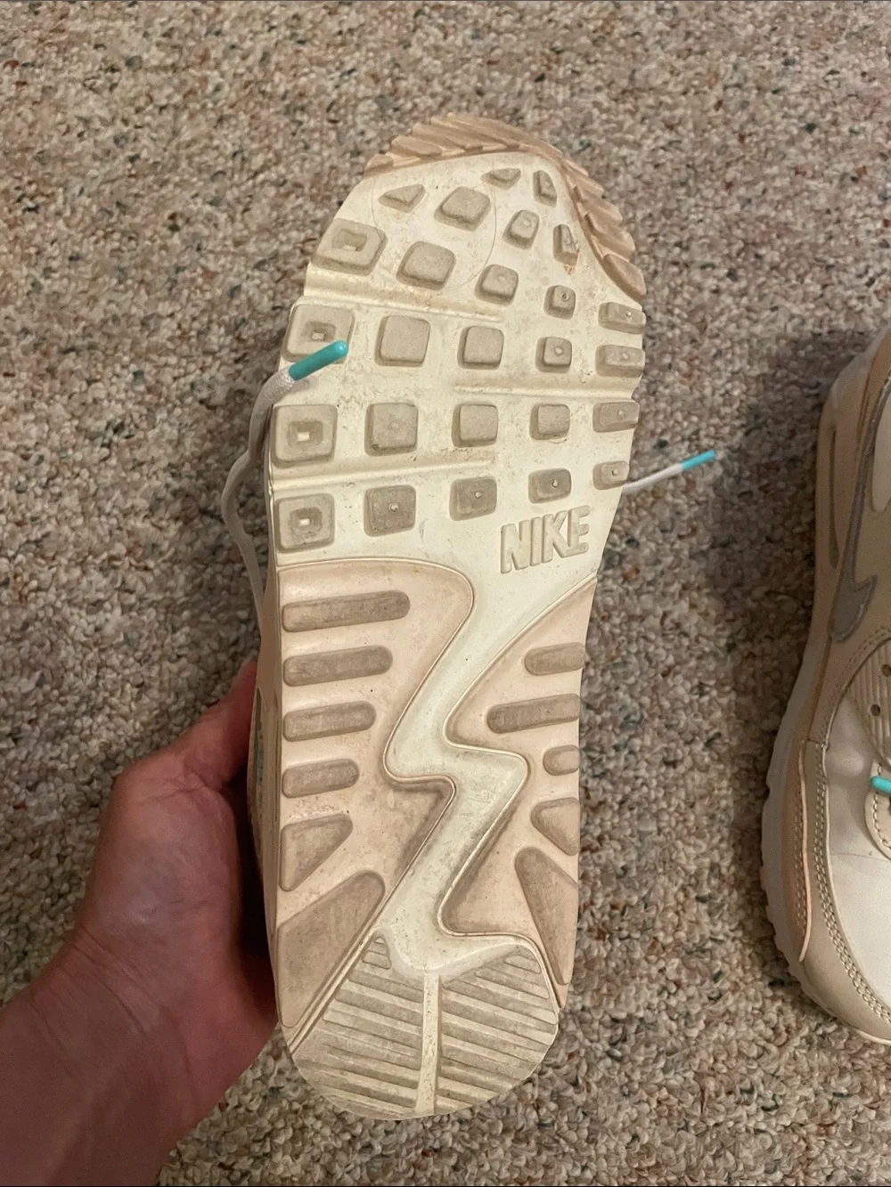 Nike Women's Sneakers in Cream, Tan & Teal Accent